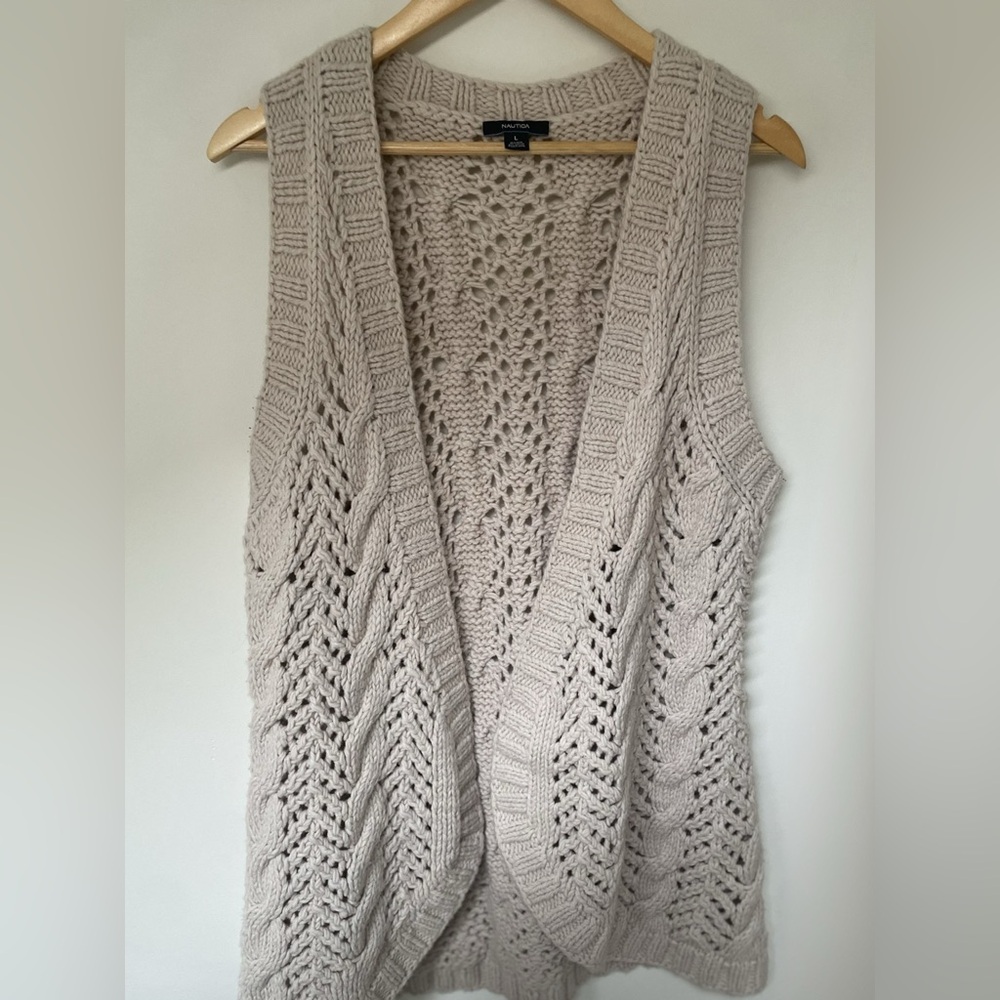 Women’s Vest - Nautica- crochet - cream